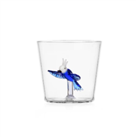 Bicchiere Ichendorf Milano in Vetro UCCELLO TROPICALE BLU